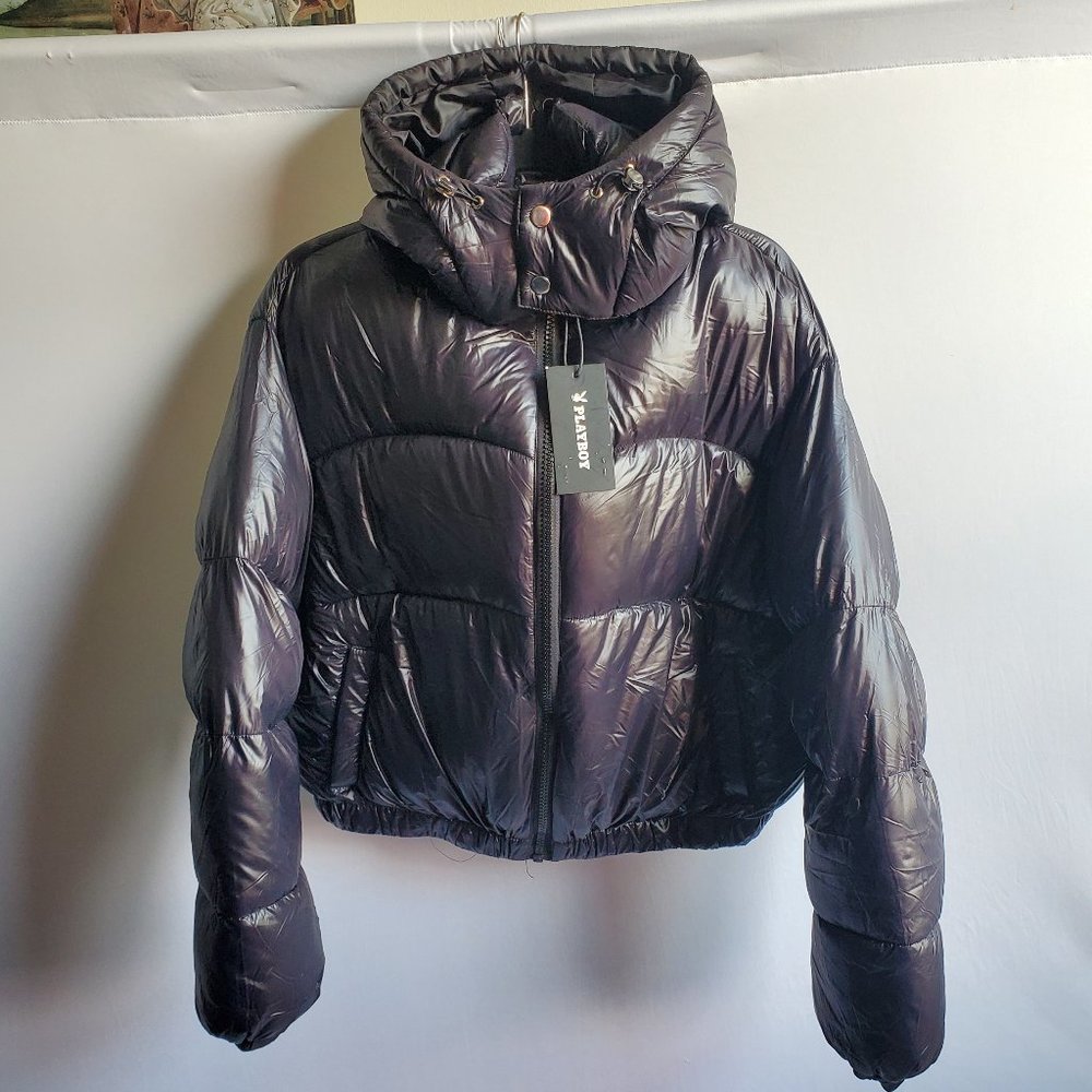 Women's Black PLAYBOY Puffer Jacket | Size XL. Nwt